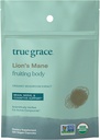 True Grace Mushroom Lion's Mane Cerveau, Nerve & Soutien cognitif - 120 capsules de comptage - Organique
