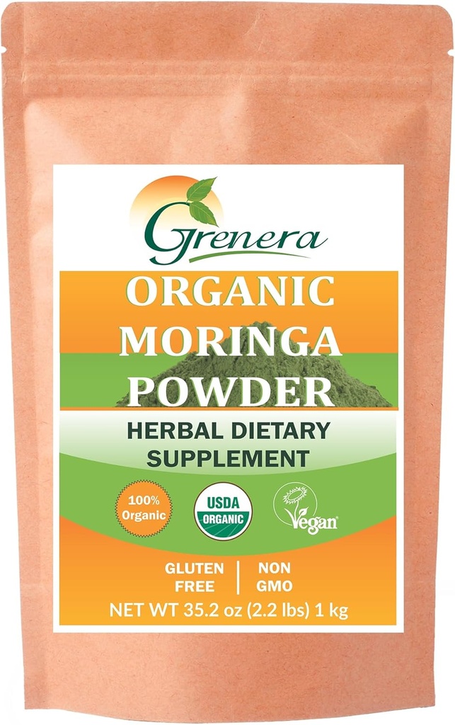 Poudre de moringa biologique Grenera - 2,2 lbs (35,2 oz)