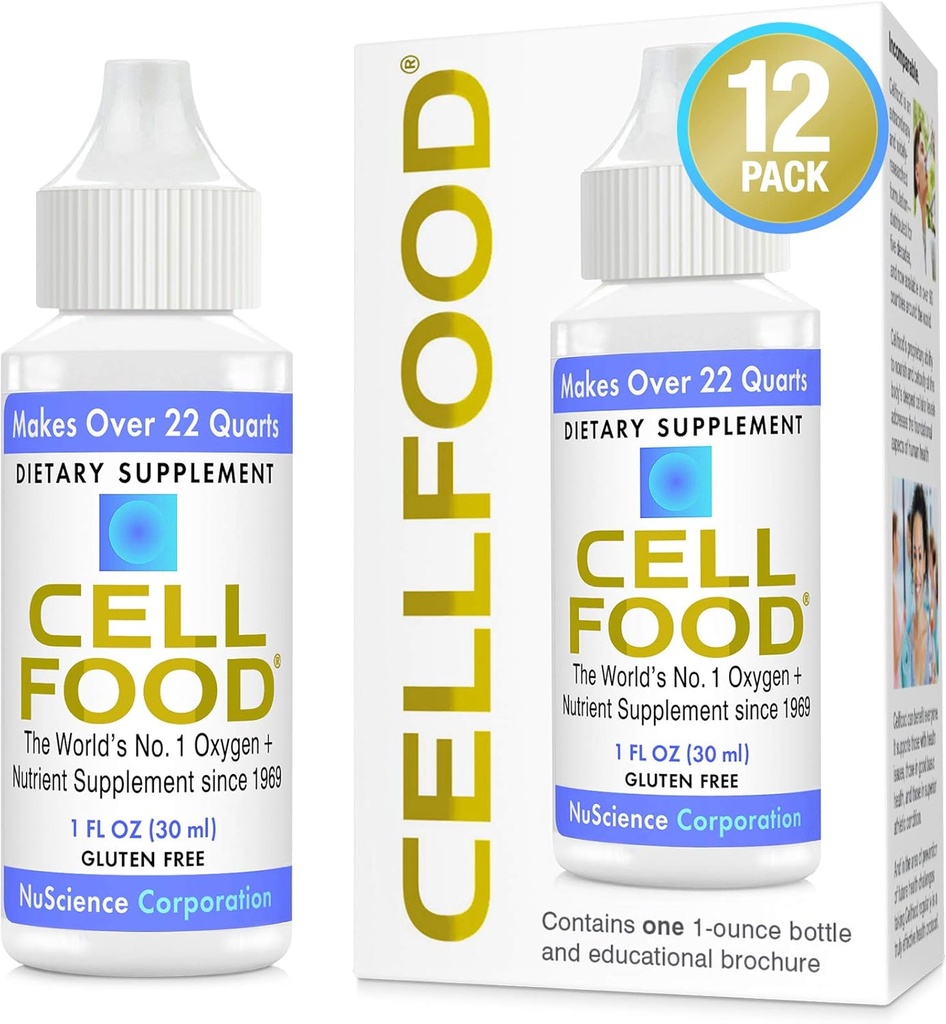 Cellfood Oxygen Boost - 1 fl oz, 12 Pack - Liquid Oxygen Supplement - Gluten Free, Cert. Kosher