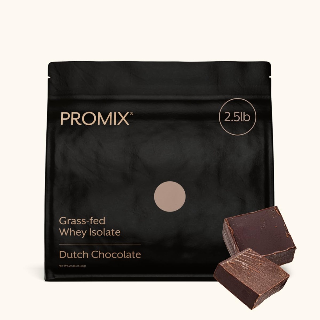 ProMix Nutrition Whey Protein Isolate Poudre, Chocolat - Herbe-Feed - Après entraînement Fitness et nutrition Shakes, Smoothies et Recettes de cuisson - Sans gluten et sans céto-friendly - 2.5 Livre (paquet de 1)
