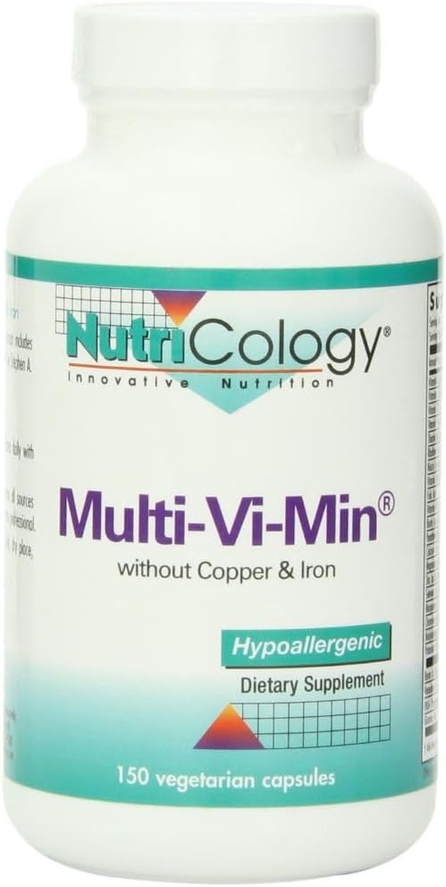 Nutricology Multi-Vi-Min Without Copper & Iron - Multivitamin for Men & Women, Mineral Complex, Active Nutrients, with Iodine - 150 Count