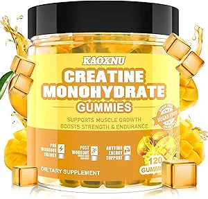 2 Pack Monohydrate de créatine 5000mg pour les hommes et les femmes, 120 CT Monohydrate de créatine à croquer pour stimuler l'énergie, soutien musculaire, 5,6g de monohydrate de créatine par service - sans sucre