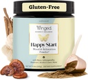 Winged Wellness Happy Start, Mood Boosting Drink Mix Poudre pour femmes - Happy Mind & Hormonal Health, complément de soutien d'humeur avec Maca rouge, Ashwagandha, Champignons et plus - Chocolat, 30 portions