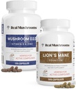Vitamine D2, Zinc, Chaga, Reishi (120ct) et Lion's Mane (300ct) Bundle - Immunité et soutien cognitif, Zinc chélaté pour l'absorption améliorée - Vegan, sans gluten, non-OGM