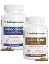 Vitamine D2, Zinc, Chaga, Reishi (120ct) et Lion's Mane (300ct) Bundle - Immunité et soutien cognitif, Zinc chélaté pour l'absorption améliorée - Vegan, sans gluten, non-OGM