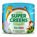 Infusions Super Green Gummies for Kids 90 Comte Superfood Booster Soft and Delicious 8 puissants mélanges Vegan Friendly Gluten Free & Non-OGM