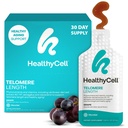 Supplément de longueur pour Telomére HealthyCell - Suppléments de longueur pour Telomére Anti-Aging avec Phytonutriments & Vitamines pour la santé cellulaire - AC-11, Astragalus & Resveratrol - 30 Gel Packs, Aromatisés au raisin