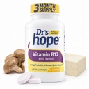 Vitamine B12 1000 Mg, B12 Vitamines 1000 Mg Aider à augmenter le métabolisme, la production d'énergie et le soutien du système nerveux, 90 comprimés à croquer - 1 comprimé par portion, sans OGM et sans gluten