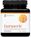 Youtheory Turmeric - 450 mg - avec poivre noir et feuille d'olive - soutient la santé des articulations et du cerveau* - contient des bioenhancers, des curcuminoïdes et des extraits d'herbes - 60 comprimés (20 jours de réserve)