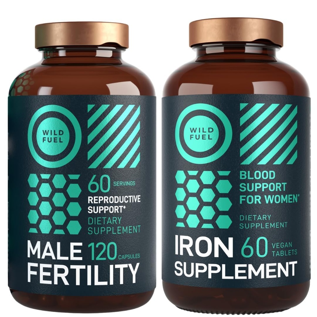 Supplément de fertilité masculine WILD FUEL et pilules de fer avec fer folique et groupe prénatal