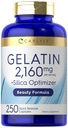 Gélules de gélatine Carlyle: 2160 mg: 250 pilules avec optimisation Silica: non-OGM et supplément sans gluten