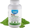 One Planet Nutrition Moringa 500 mg Capsules de légumes (120 portions), Feuille de moringa biologique crue, emballé avec des vitamines, minéraux et protéines végétales pour le soutien nutritionnel, non OGM, végétalien, sans gluten