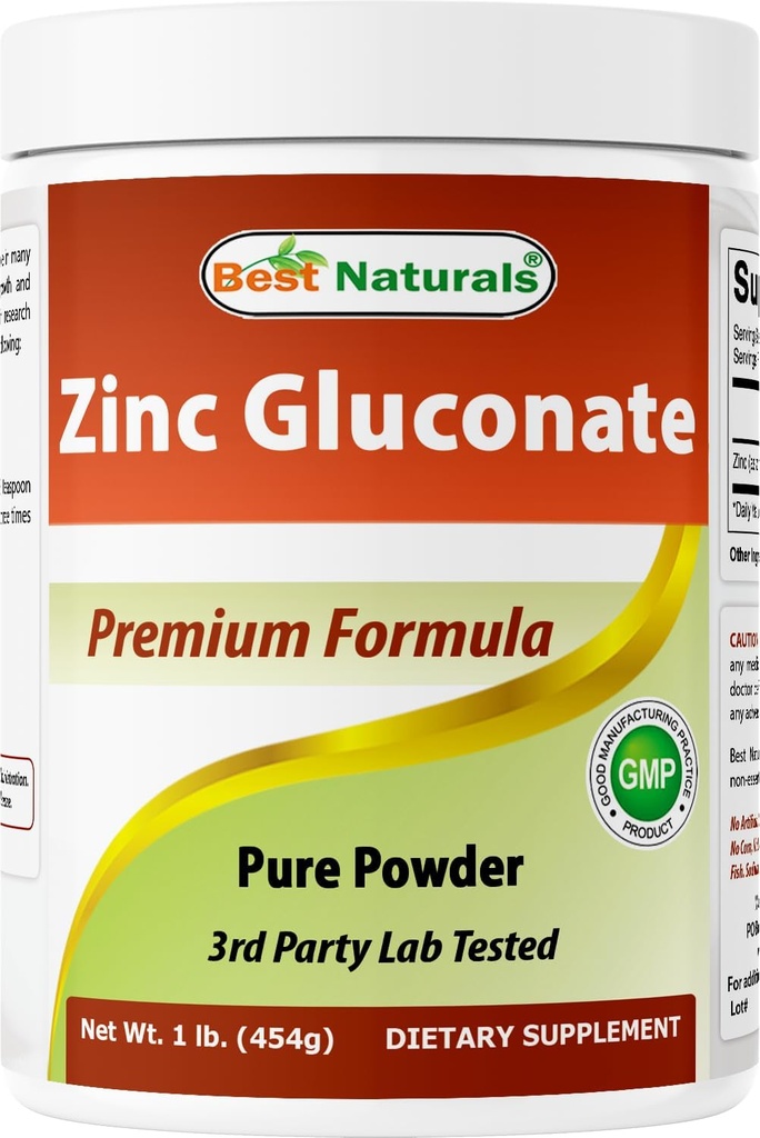 Meilleurs naturels gluconate de zinc poudre pure 1 livre