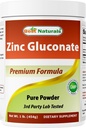 Meilleurs naturels gluconate de zinc poudre pure 1 livre