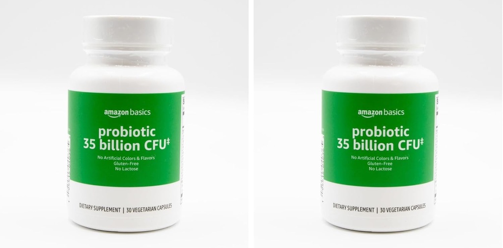 Bases Probiotique 35 milliards CFU, 8 souches probiotiques avec mélange prébiotique, soutient la digestion saine, 30 capsules végétariennes, 1 mois d'approvisionnement 30 nombre (paquet de 2) (précédemment Solimo)