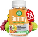 Enfants Gummy Multivitamine - Essentiels quotidiens complets Enfants Vitamines et minéraux pour le bien-être général, 90 Gummies. Saveur de fruits, sans sucre artificiel, sans lait et sans gluten