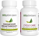 BiOptimizers Magnésium Breakthrough 4.0, (60 Capsules) et soins de cycle, (90 Capsules) - Supplément de soutien au sommeil naturel, au cerveau et au soulagement menstruel