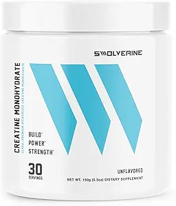 Poudre monohydratée Swolverine® – 60 portions 100% pure, micronisée pour la force musculaire, la puissance et la récupération
