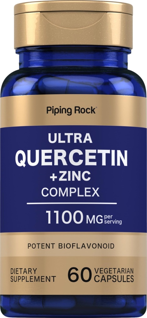 Piping Rock Quercetin Complexe du zinc 1100 mg 60 Capsules