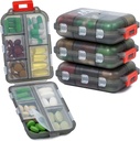 4PS Travel Pill Organizer with 164 Slice Labels,10 Compartiments Travel Pill Box Portable Polding Small Pill Case Daily Pill Conteneur utilisé pour transporter la médecine Organisateur par M M Muchengbao (Grey)