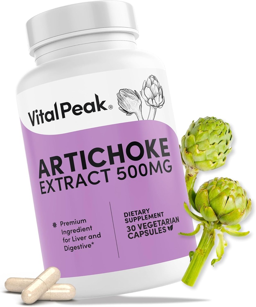 Supplément Articoke 500 mg - Potent Articoke Extract Capsules pour la santé du foie et le soutien digestif - Articoke Leaf Extract encourage l'énergie et le focus - 30 Capsules