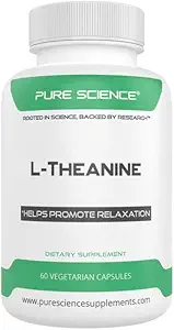 Pure Science L-Theanine Supplément 400mg - Promotion de la relaxation et de la gestion du stress saine - 60 Capsules végétariennes