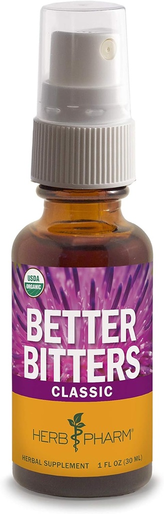 Herb Pharm Better Bitters Certified Organic Digestive Bitters, Classic, 1 Once