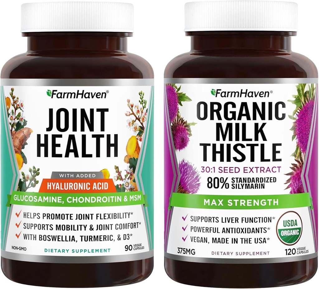 Farm Haven USDA Chardon de lait biologique et glucosamine Chondritine