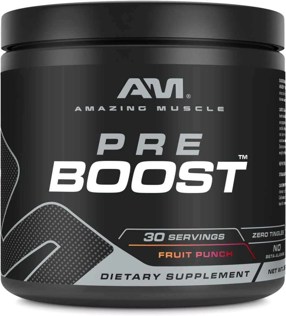 Amazing Muscle Pre Boost... 30 portions... 324 Grams... Supplément pré-entraînement...