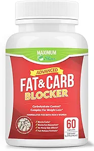 Maximum Slim Fat & Carb Blocker Extrait pur de haricot pour perte de poids et suppresseur d'appétit,