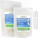 XPRS Nutra Taille 1 Capsules séparées de la gélatine - 100 capsules vides de comptage séparées dans des sacs - pilules claires pour le remplissage de supplément de bricolage