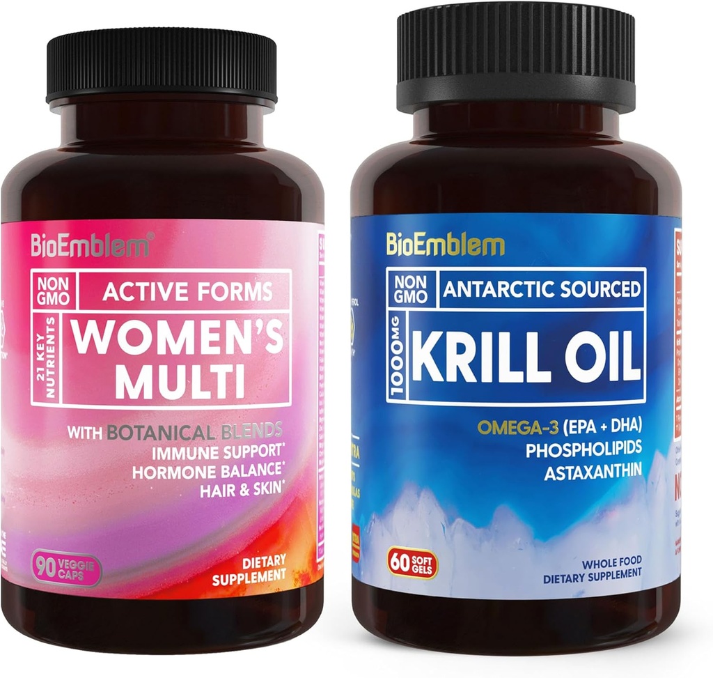 BioEmblem Antarctique Krill Oil Supplément et multivitamine des femmes