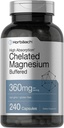 Horbäach Magnésium chélaté (360mg) 240 capsules Supplément sans OGM et sans gluten