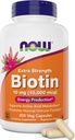 NOW Foods Extra Strength Biotin 10,000mcg / 10 mg - 200 Count - Hair, Skin, Nail - Supplement for Men and Women - B7 Vitamin - Vegetarian, Vegan, Non-GMO