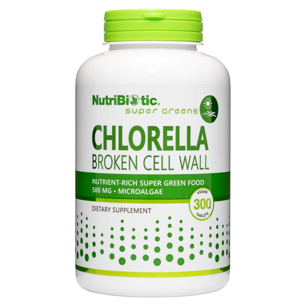 NutriBiotic- Chlorella Super Green Food 500 mg 300 Tabs.