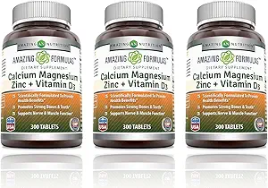 Formules étonnantes Zinc de magnésium de calcium avec supplément de vitamine D3