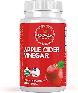 Capsules de vinaigre de cidre de pomme 1000mg de supplément biologique à base de plantes 60 Capsules