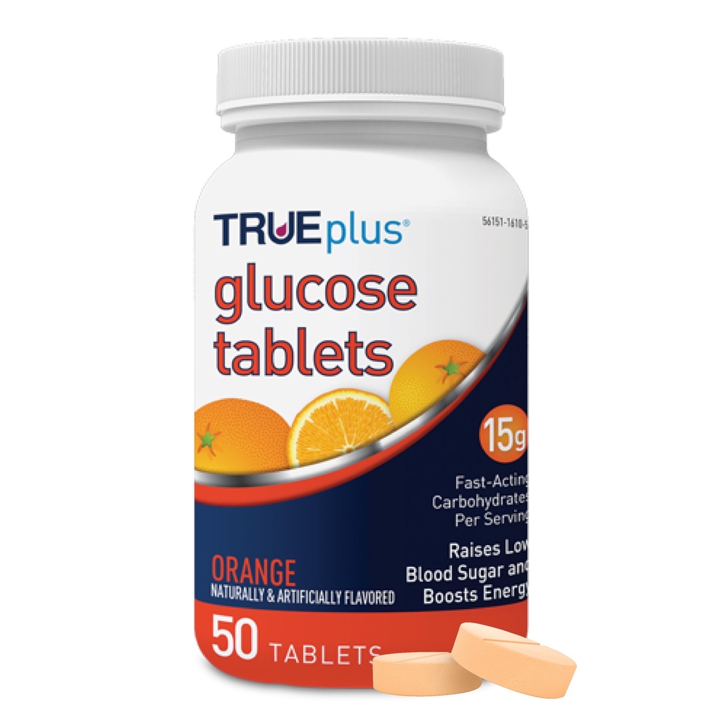 Comprimés de glucose TRUEplus®, orange - 50ct
