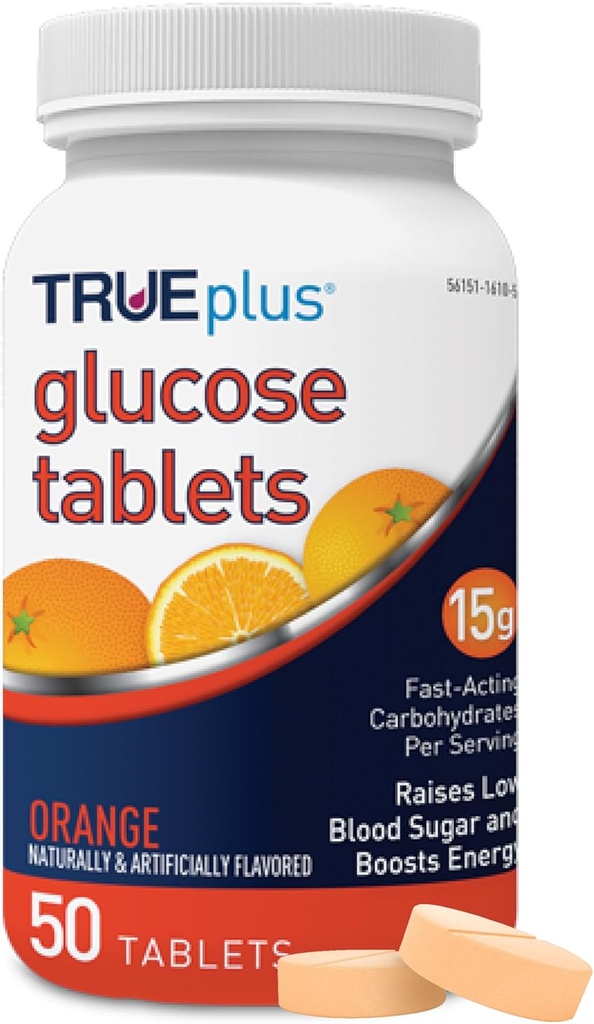 Comprimés de glucose TRUEplus®, orange - 50ct