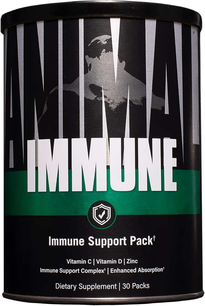 Pak d'Immune animale - Zinc, vitamine C, vitamine D, extrait de feuille d'olive, extrait de poivre noir et plus, Pilules d'Immune, 30 Compte