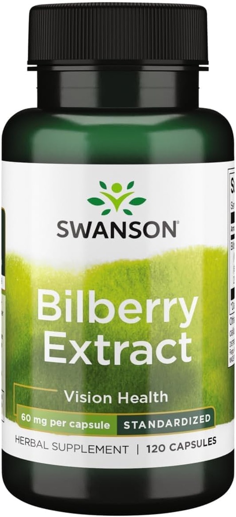 Extrait de Bilberry de Swanson (normalisé) 60 Milligrammes 120 Capsules