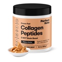Perfect Keto Collagen Peptides poudre de protéines avec huile MCT, collagène hydrolysé, supplément de type I & III, gazon sans gluten, faible teneur en glucides, crème de café Keto, collagène pour les femmes et les hommes, beurre d'arachide
