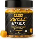 Creatine Gommies 5000mg – Vegan - Muscle Builder – Force et soutien énergétique – 120 Comte – Mango Flavor – Supplément monohydraté créatine pour les hommes et les femmes