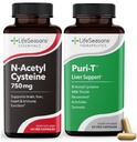 LifeSeasons Puri-T avec N-acétyl Cysteine Boost - Supporte la désintoxication hépatique et pulmonaire - 120 Capsules