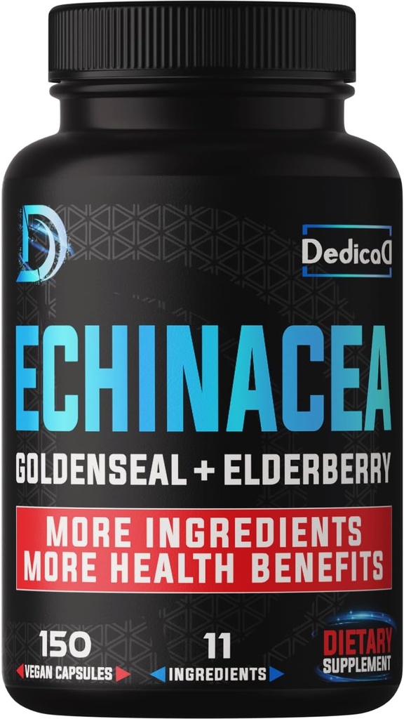 Supplément de soutien à la défense immunitaire - All-in-1 11 herbes mélange d'échinacée, de seau d'or, de mûre aînée, Camu, Ginger, Thym, Chaga, Reishi, Burdock, Acerola - 5 mois d'approvisionnement - 150 capsules