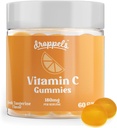 Droppels Vitamine C Gummies, 180mg – Vegan, Pectine Plant-Based Immune Support Booster Supplément – Tangerine Flavor, 60 Compte (1-Mois)