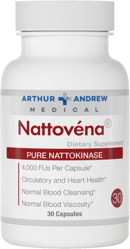 Arthur Andrew Medical - Nattovena, Pure Nattokinase, Circulatory and Heart Health, Vegan, Non-GMO, 30 Capsules