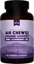 Rhythme naturel Ah Chews! Imune Booster Lozenges pour les enfants et les adultes, Pas de sucre ajouté, avec Elderberry, Zinc et vitamine D3, 60 capsules