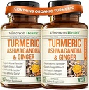 Ashwagandha Curcumin curcumin supplément avec gingembre - supplément curcuma organique, curcumin avec poivre noir (95% Curcuminoids), racine de gingembre pour la santé conjointe, l'énergie et le soutien immunitaire. 2 Emballage