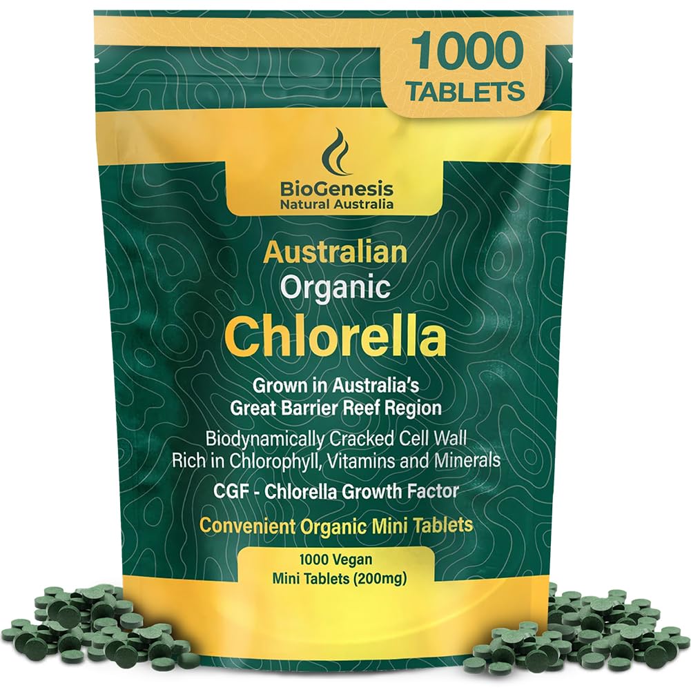 Biogenèse Chlorelle Bio Mini Comprimés – 1000 Nombre (200mg)